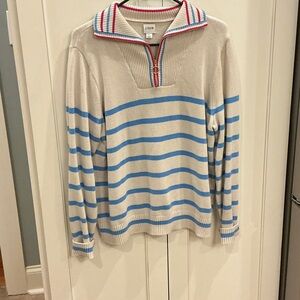 Women’s J. Crew 100% cotton 1/4 zip sweater. Size large.